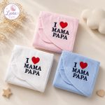 منشفة بغطاء رأس – I ♥ MAMA PAPA